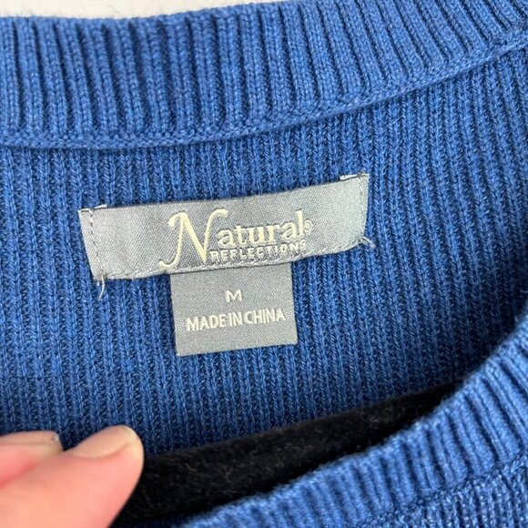 Naturals Relection blue knit sweater size‎ medium - Picture 4 of 5
